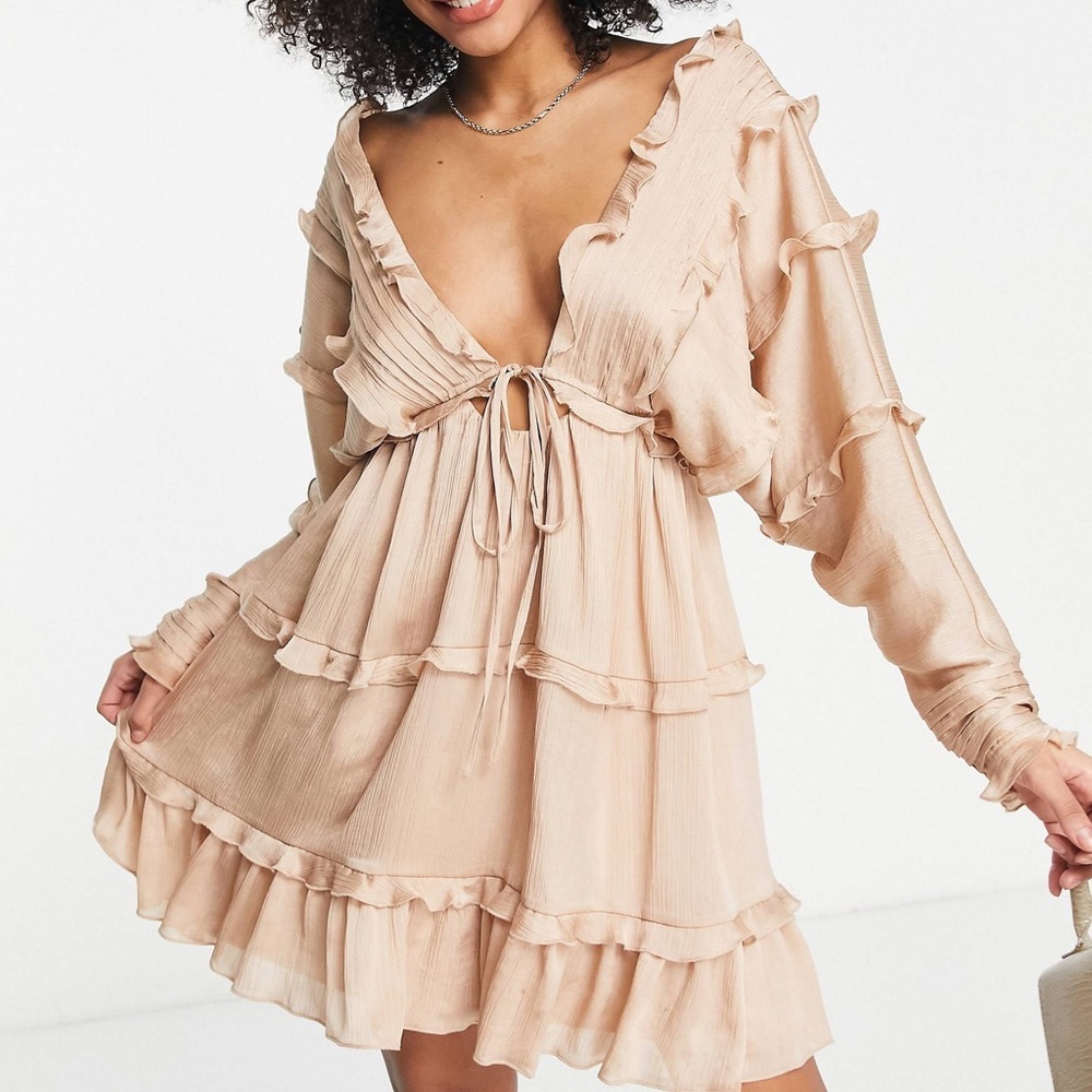 ASOS DESIGN mini dress in blush